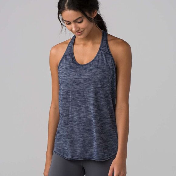 Lululemon Essential Tank Heathered Deep Navy Size 4 - Picture 2 of 6